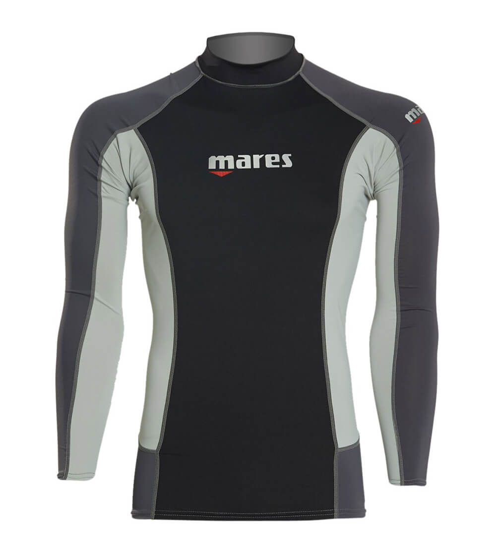 Black grey Mares long sleeve trilastic rash guard