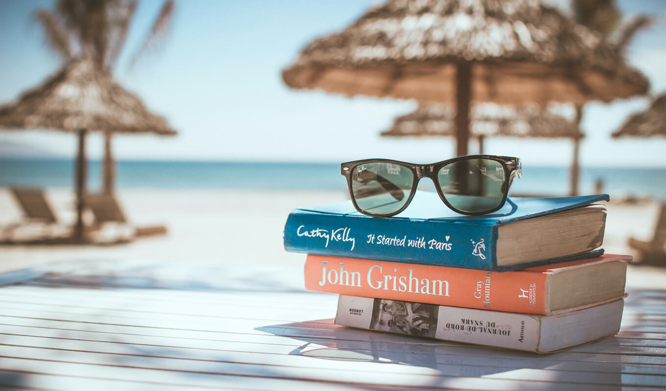 Books on the table at Myrtle beach